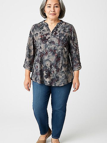 Roz & Ali 3/4 Sleeve Blouse (view 2)