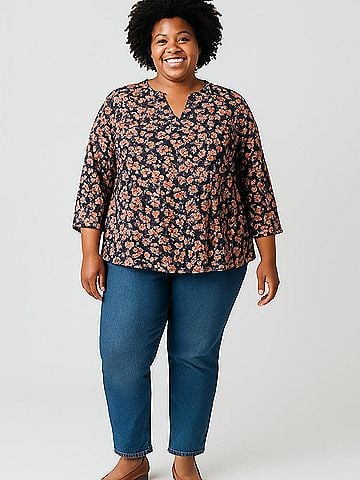 Roz & Ali Long Sleeve Blouse (view 2)
