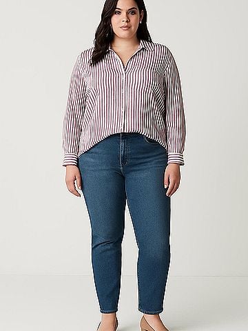 Velvet Heart 3/4 Sleeve Button-Down Shirt (view 2)