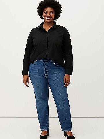 Universal Standard 3/4 Sleeve Button-Down Shirt (view 2)