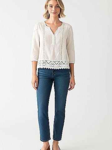 Solitaire 3/4 Sleeve Blouse (view 2)