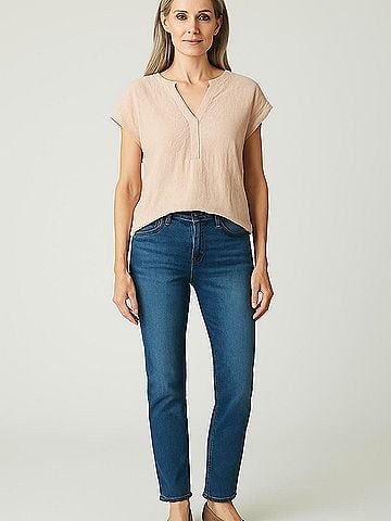 Cable & Gauge Short Sleeve Blouse (view 2)