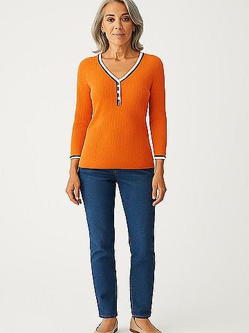 Jones New York Signature 3/4 Sleeve Top (view 2)
