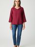 bryn WALKER 100% Linen Burgundy 3/4 Sleeve Blouse Size M (estimated) - photo 2