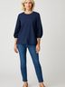 Pomander Place 100% Cotton Blue 3/4 Sleeve Blouse Size S - photo 2