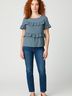 HD in Paris 100% Silk Gray Short Sleeve Top Size M - photo 2
