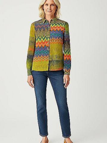 M Missoni Long Sleeve Silk Top (view 2)
