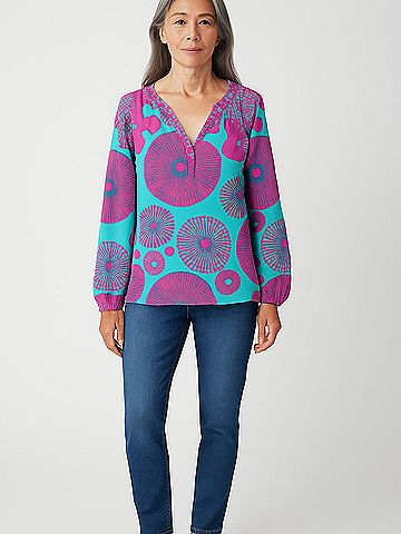 Alice & Trixie 3/4 Sleeve Silk Top (view 2)