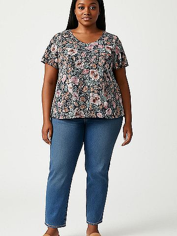 Roz & Ali Short Sleeve Blouse (view 2)