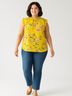Counterparts 100% Polyester Yellow Sleeveless Blouse Size L - photo 2