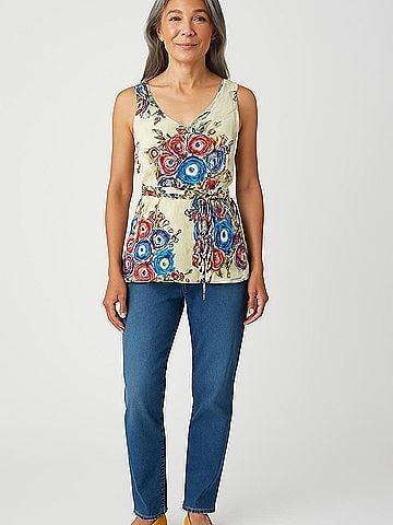 Tiny Sleeveless Silk Top (view 2)
