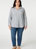 Max Studio Stripes Blue Long Sleeve Blouse Size XL - photo 2