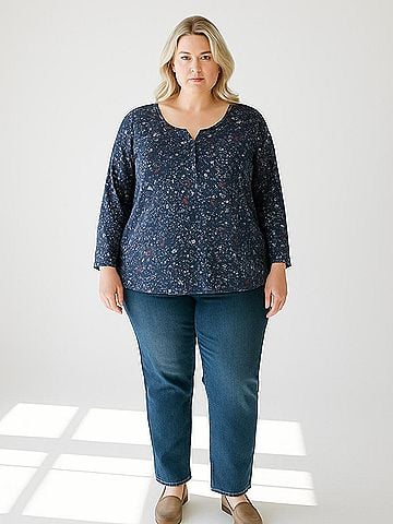 Woman Within 3/4 Sleeve Blouse (view 2)