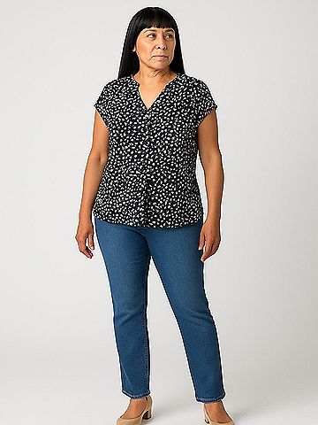 Anne Klein Short Sleeve Blouse (view 2)