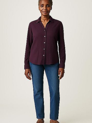 Quince Long Sleeve Silk Top (view 2)