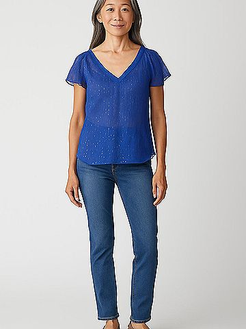 Ella Moss Short Sleeve Silk Top (view 2)