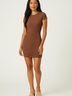 Divided by H&M Solid Brown Casual Dress Size XXS - photo 2