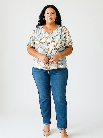 Como Blu Short Sleeve Blouse (view 2)