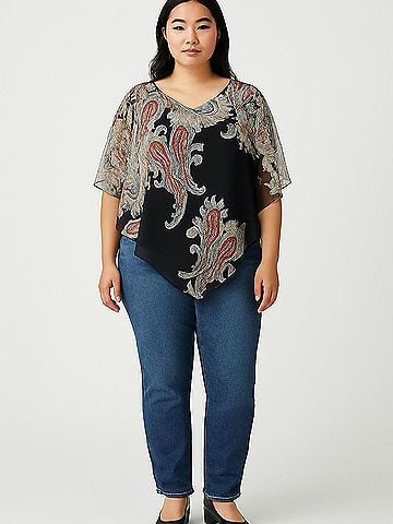 Roz & Ali Short Sleeve Blouse (view 2)