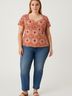 Venezia 100% Polyester Orange Short Sleeve Blouse Size 14 - 16 Plus - photo 2