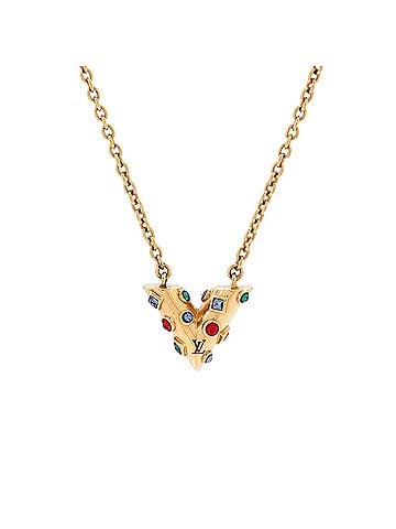 Louis Vuitton Essential V Planet Necklace Metal and Rhinestones (view 1)
