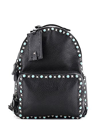 Valentino Garavani Rolling Rockstud Backpack Leather with Cabochons Medium (view 1)