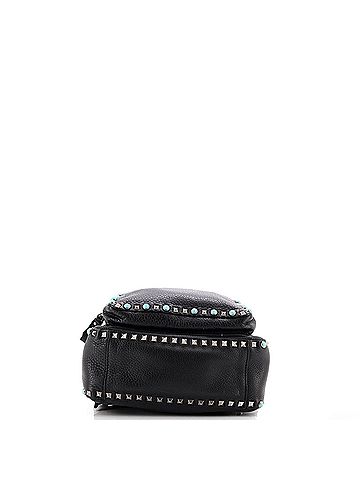 Valentino Garavani Rolling Rockstud Backpack Leather with Cabochons Medium (view 2)