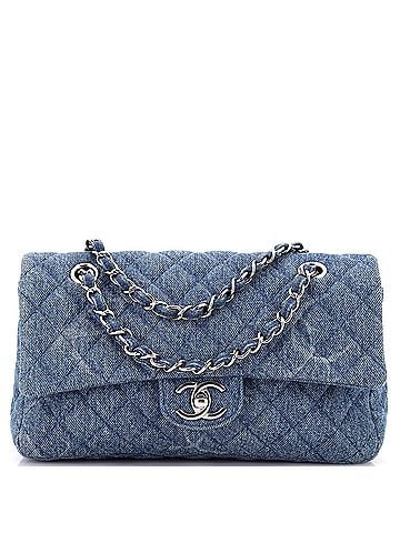Chanel Classic Single Flap Bag Quilted CC Printed Denim Medium (view 1)