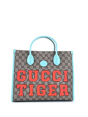 Gucci Structured Top Handle Open Tote Printed GG Coated Canvas Small (view 1)
