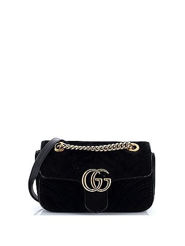 Gucci GG Marmont Flap Bag Matelasse Velvet Small (view 1)