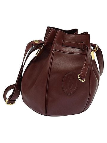 Cartier Must De  Burgundy Leather Shoulder Bag (view 1)