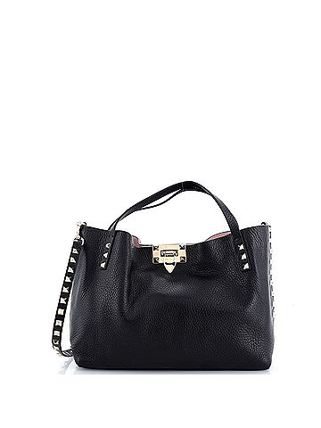 Valentino Garavani Rockstud Convertible Flip Lock Tote Leather Small (view 1)