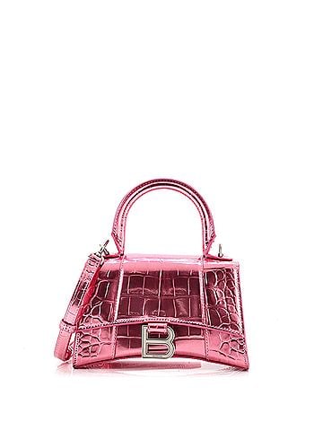 Balenciaga Hourglass Top Handle Bag Crocodile Embossed Leather XS (view 1)