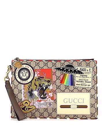 Gucci Courrier Pouch GG Coated Canvas with Applique (view 1)