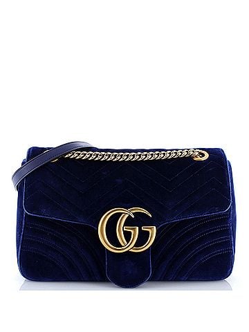 Gucci GG Marmont Flap Bag Matelasse Velvet Medium (view 1)