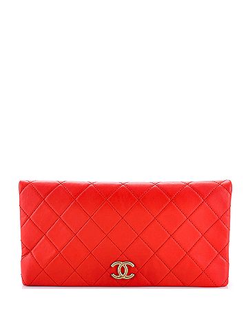 Chanel CC Foldover Clutch Quilted Lambskin Large (view 1)