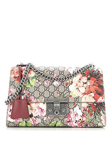 Gucci Padlock Shoulder Bag Blooms Print GG Coated Canvas Medium (view 1)