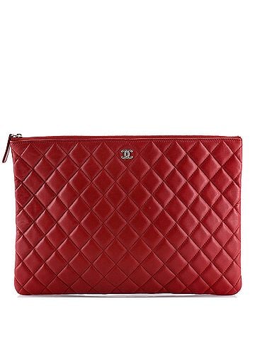 Chanel O Case Clutch Quilted Lambskin Large (view 1)