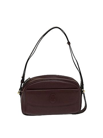 Cartier Must De  Burgundy Leather Shoulder Bag (view 1)