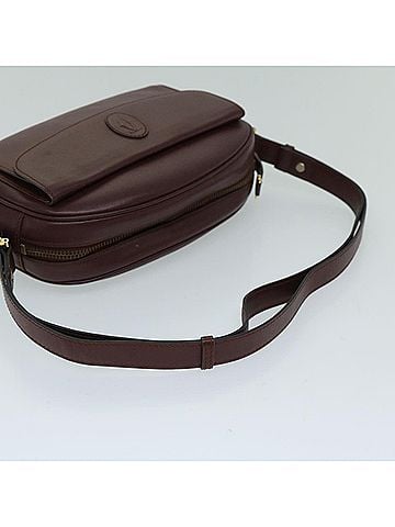 Cartier Must De  Burgundy Leather Shoulder Bag (view 2)