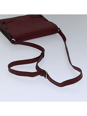 Cartier Burgundy Leather Shoulder Bag (view 2)