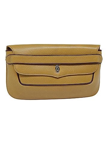 Cartier Must De  Beige Leather Clutch Bag (view 1)