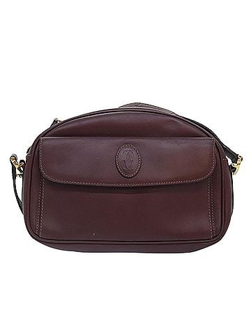 Cartier Must De  Burgundy Leather Shoulder Bag (view 1)