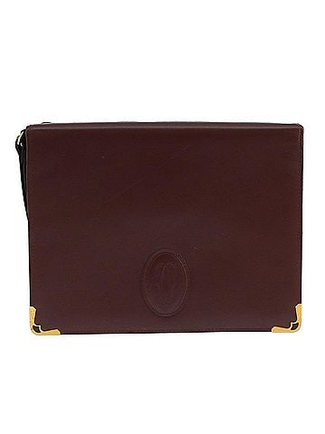 Cartier Must De  Burgundy Leather Clutch Bag (view 1)