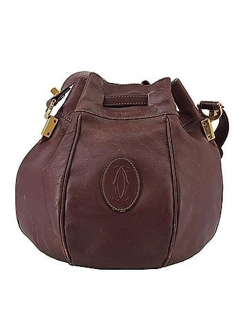 Cartier Must De  Burgundy Leather Shoulder Bag (view 1)