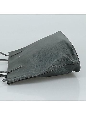 Valentino Garavani V Logo Grey Leather Tote Bag (view 2)