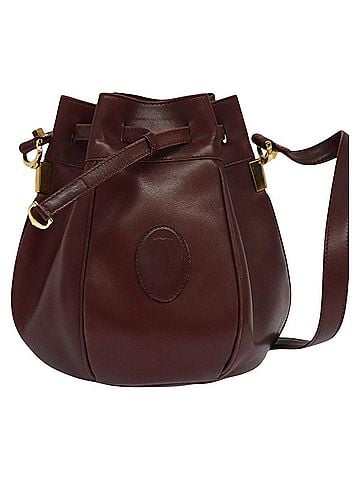 Cartier Must Line Burgundy Leather Shoulder Bag (view 1)