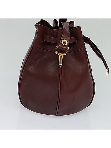 Cartier Must Line Burgundy Leather Shoulder Bag (view 2)