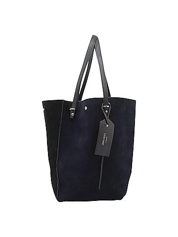 Jimmy Choo Twist Navy Suede Tote Bag (view 1)