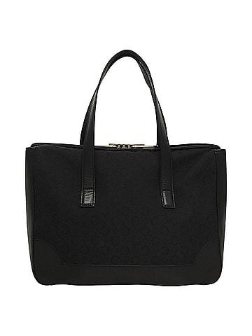 Céline 100% Canvas Solid Black Macadam Black Canvas Handbag One size